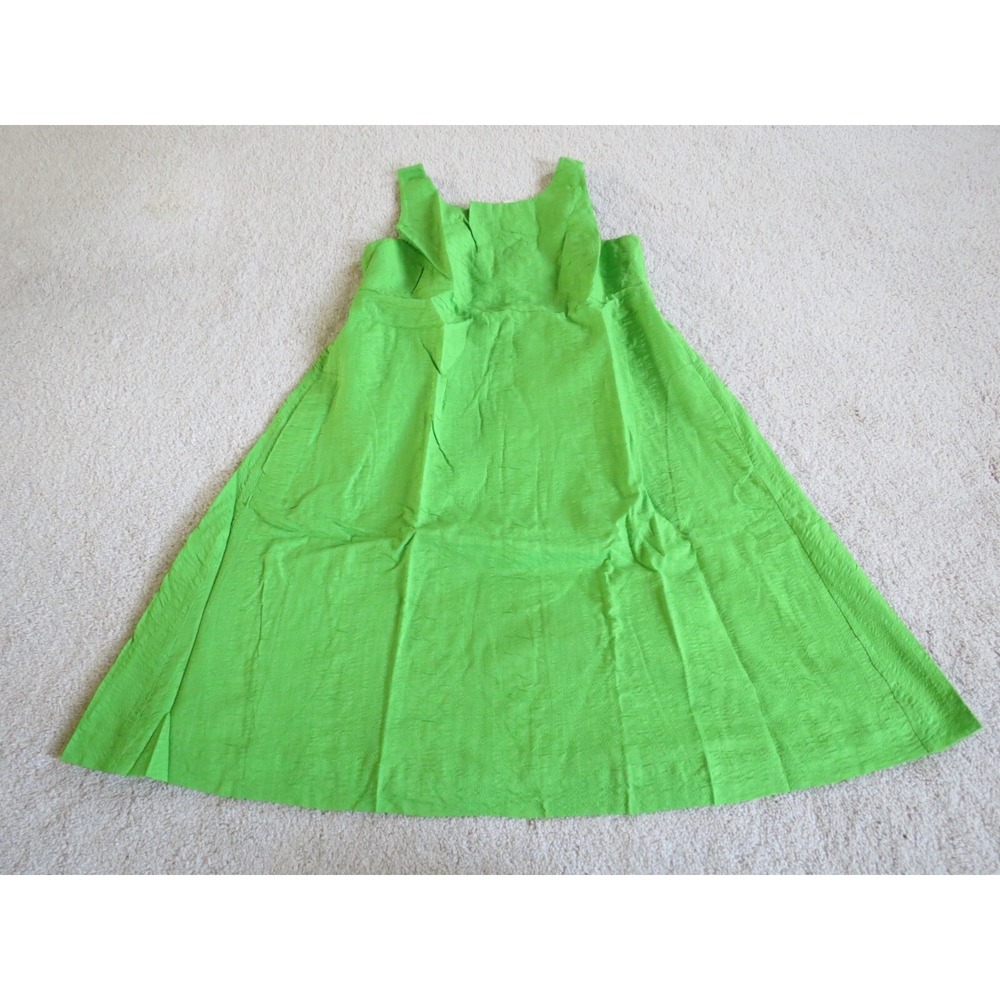 J. Crew Green Embossed Cotton Sleeveless A-Line Dress 88943 Size 12 NWT